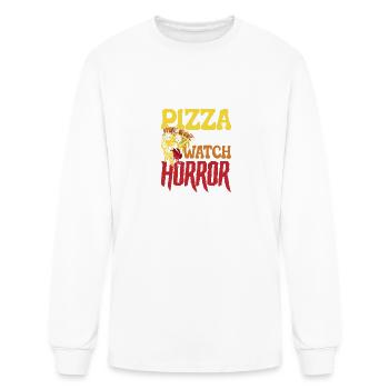 Eat pizza & horror - Men's Long Sleeve T-Shirt - white - Front