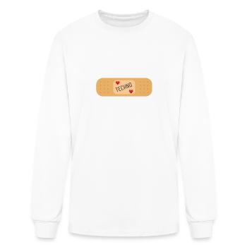 Techno music bandaid - Men's Long Sleeve T-Shirt - white - Front