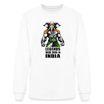 India elephant legends design - Men's Long Sleeve T-Shirt - white - Front