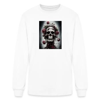 Ethereal Skull with Rose Crown - Men's Long Sleeve T-Shirt - white - Front