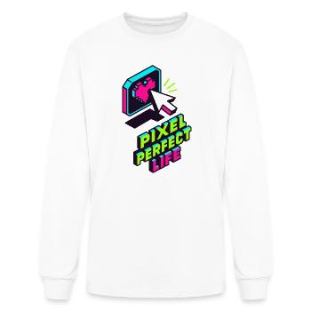 Pixel Perfect Life - Men's Long Sleeve T-Shirt - white - Front