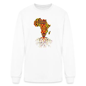 Africa Roots in Kente Weave - Men's Long Sleeve T-Shirt - white - Front