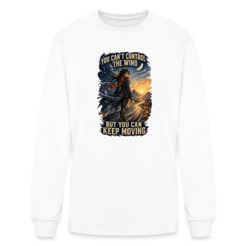 Keep Moving Against the Wind - Men's Long Sleeve T-Shirt - white - Front