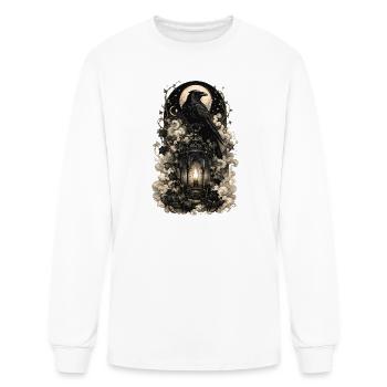 Gothic Raven on Antique Lantern - Men's Long Sleeve T-Shirt - white - Front