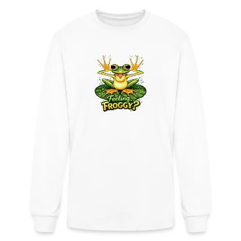 Feeling Froggy Cartoon Pose - Men's Long Sleeve T-Shirt - white - Front