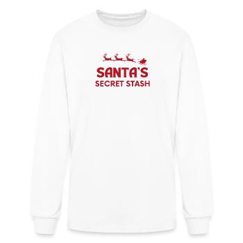 Santa's Secret Stash Christmas Sleigh Ride Funny G - Men's Long Sleeve T-Shirt - white - Front