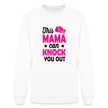 23_this mama can knock you out_2c - Men's Long Sleeve T-Shirt - white - Front