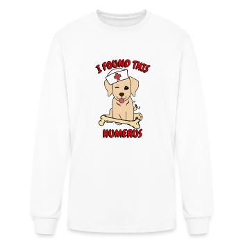 Funny Golden Retriever Tells A Lame Joke - Men's Long Sleeve T-Shirt - white - Front
