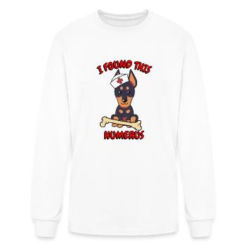 Funny Alsatian Tells A Lame Joke - Men's Long Sleeve T-Shirt - white - Front