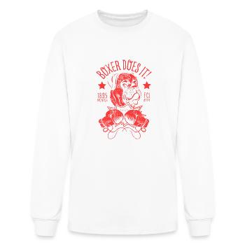 Boxer Does It - Men's Long Sleeve T-Shirt - white - Front