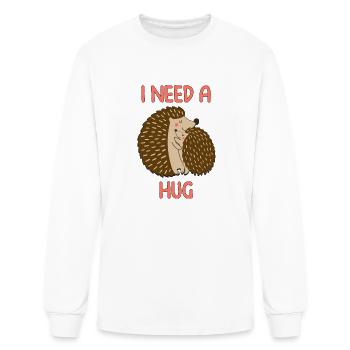 Hedgehog I Need A Hug - Men's Long Sleeve T-Shirt - white - Front
