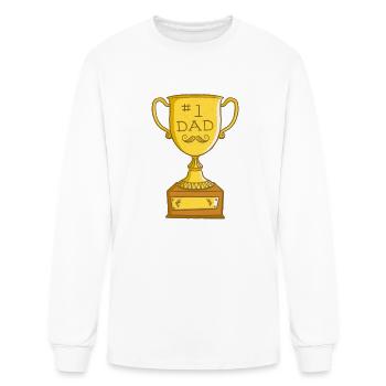 Number One Dad Trophy - Men's Long Sleeve T-Shirt - white - Front