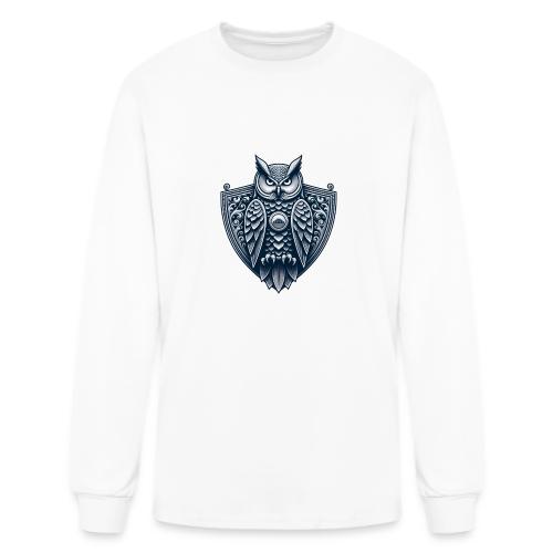 Night Watch Owl T Shirt, Sarcastic Dad Gift - Men's Long Sleeve T-Shirt