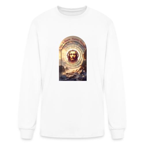 Easter He Is Risen Sacred Face T Shirt, wife Gift - Men's Long Sleeve T-Shirt