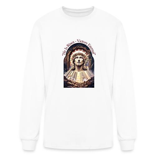 Easter He Is Risen Face of Christ T Shirt, Gift - Men's Long Sleeve T-Shirt