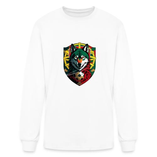 Portugal Iberian Wolf Soccer T Shirt,Football Gift - Men's Long Sleeve T-Shirt