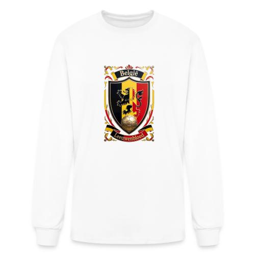 Belgium Lion Crest T-Shirt, Belgian Flag Gift - Men's Long Sleeve T-Shirt
