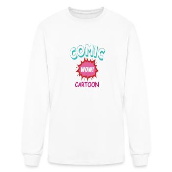 Comic Wow Cartoon - Men's Long Sleeve T-Shirt - white - Front