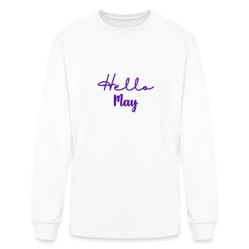 HELLO MAY - Men's Long Sleeve T-Shirt - white - Front