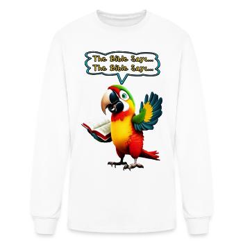 Pastor Parrot - Men's Long Sleeve T-Shirt - white - Front