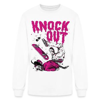 Knock Out Skateboarding Illustration - Men's Long Sleeve T-Shirt - white - Front