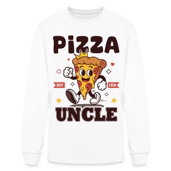 Pizza Uncle Best Ever Funny Pizza Lover Gift - Men's Long Sleeve T-Shirt - white - Front
