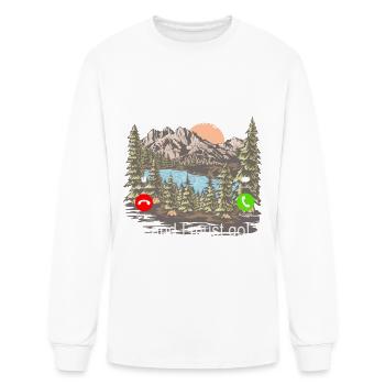The Mountains Are Calling and I Must Go - Hiking - Men's Long Sleeve T-Shirt - white - Front