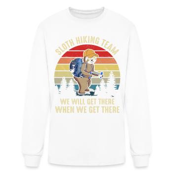 Sloth Hiking Team Will Get There When We Get There - Men's Long Sleeve T-Shirt - white - Front