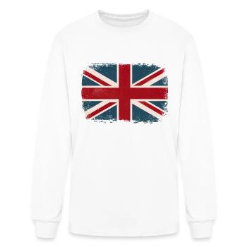 Distressed British Flag - Men's Long Sleeve T-Shirt - white - Front