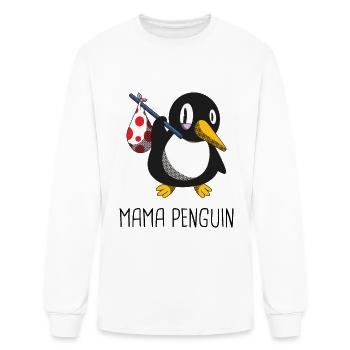 Penguin Mama Flightless Bird Lover Mother's Day - Men's Long Sleeve T-Shirt - white - Front