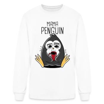 Penguin Mama Flightless Bird Lover Mother's Day Mo - Men's Long Sleeve T-Shirt - white - Front