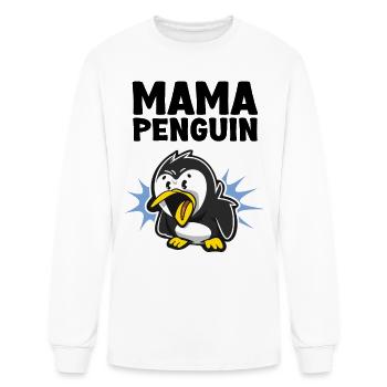 Penguin Mama Flightless Bird Lover Mother's Day Mo - Men's Long Sleeve T-Shirt - white - Front
