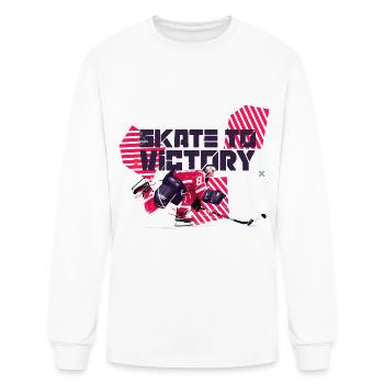 Skate To Victory | Ice Hockey Sports Player - Men's Long Sleeve T-Shirt - white - Front
