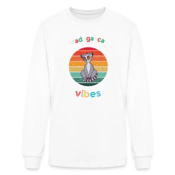 Madagascar Vibes Raccoon Illustration - Men's Long Sleeve T-Shirt - white - Front