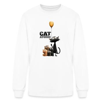 Catatonic - Funny Hypnotized Cats with Balloon - Men's Long Sleeve T-Shirt - white - Front