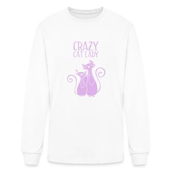 Crazy Cat Lady For Cat Lovers Purple - Men's Long Sleeve T-Shirt - white - Front