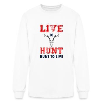 Live To Hunt | HuntTo Live - Men's Long Sleeve T-Shirt - white - Front