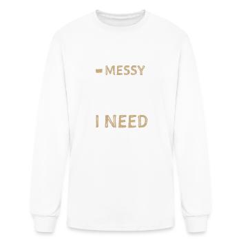 Messy Bun Coffee Run Gangsta Rap... - T-shirt à manches longues Homme - blanc - Devant