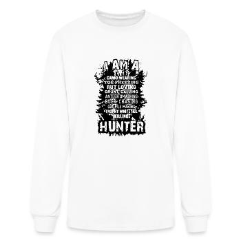 Camo Wearing Toe Freezing Killing Hunter - Men's Long Sleeve T-Shirt - white - Front