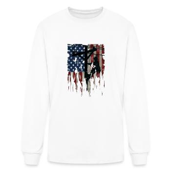 Blue Collar Patriot - Men's Long Sleeve T-Shirt - white - Front