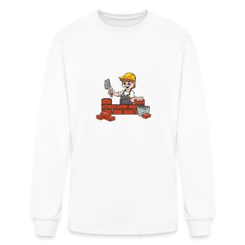Mason Bricklayer - Men's Long Sleeve T-Shirt - white - Front