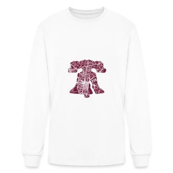 Womens Philadelphia Street Map Liberty Bell 215 - Men's Long Sleeve T-Shirt - white - Front