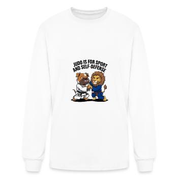 Judo Is For Sport And Self-Defense Lion Dog - Men's Long Sleeve T-Shirt - white - Front