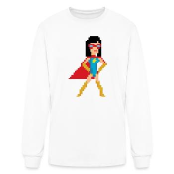 Pixel Art Heroine Romy - Men's Long Sleeve T-Shirt - white - Front