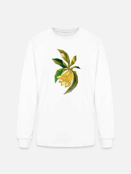 Geometric banana plant illustration - Men's Long Sleeve T-Shirt - white