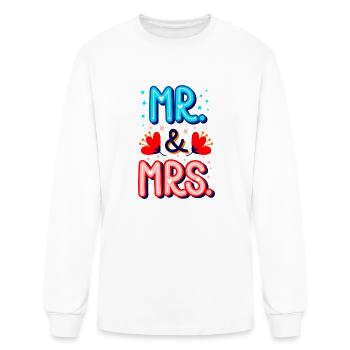 mr and mrs - Men's Long Sleeve T-Shirt - white - Front