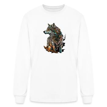 wolf give birth - Men's Long Sleeve T-Shirt - white - Front