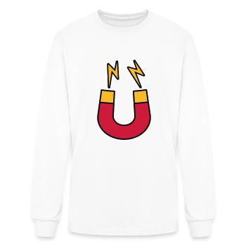 Lightning Magnet Logo funny - Men's Long Sleeve T-Shirt - white - Front