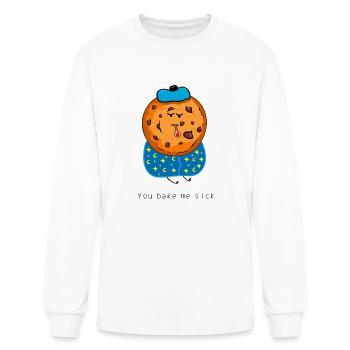 Funny Chocolate Chip Cookie - Men's Long Sleeve T-Shirt - white - Front