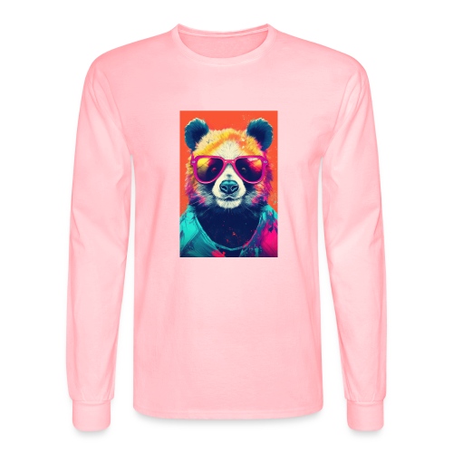Panda in Pink Sunglasses - Men's Long Sleeve T-Shirt